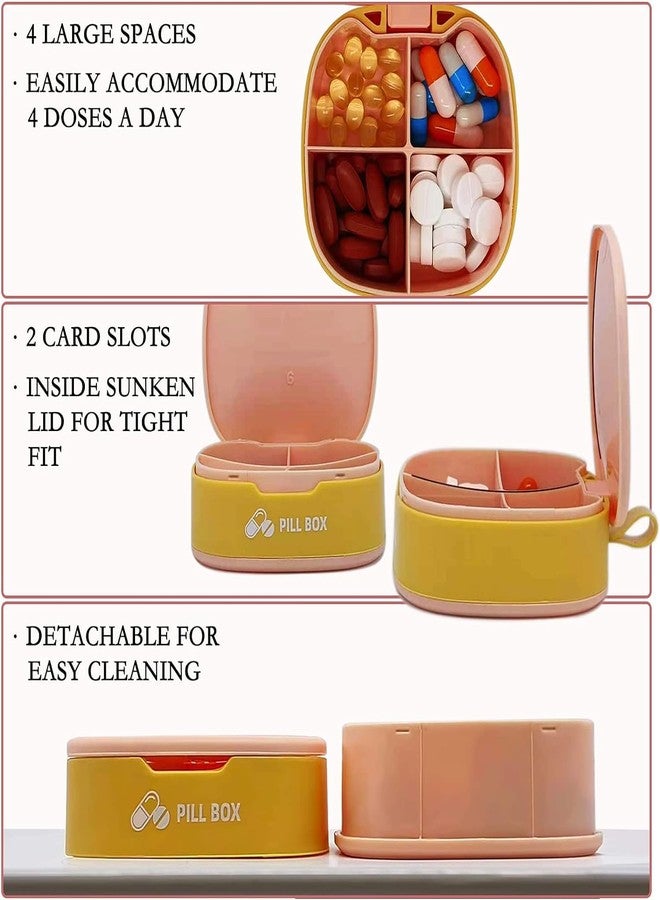 INVODA Pill Organizer 3PCS Weekly Pill Case for Purse Pill Container 4 Compartment Portable Travel Pill Box for Pills Vitamin Fish Oil - Image 5